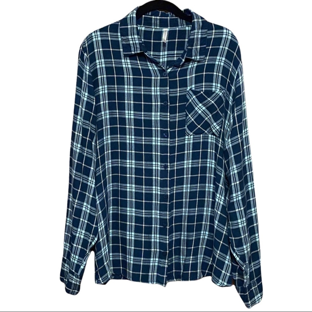 Passport Plaid Button Down Long Sleeve Shirt size XL